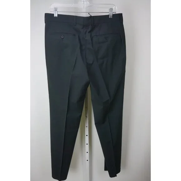 Hugo Boss Parker 100% Wool Solid Dark Blue Mens Dress Pants Sz 48 Brand New